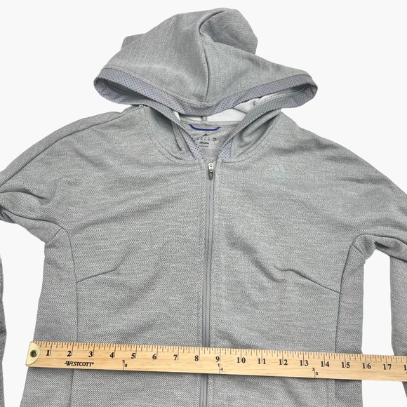 Adidas‎ Gray Climalite Reflective Runner Hoodie Jacket - Picture 13 of 14